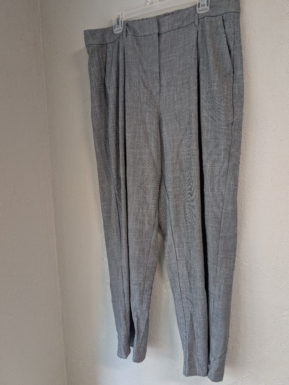 Old Navy Taylor Wide Leg Trouser XL Gray Stretch Pockets Office Casual Tailor